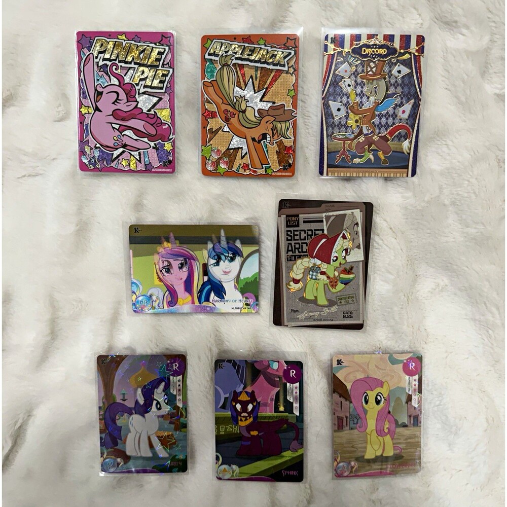 My Little Pony Pinkie Pie Applejack Discord Princess Cadance.. Lot 8 Cards Kayou